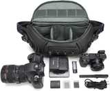 Large Black Oxford Fabric Camera Shoulder Bag - Image 4