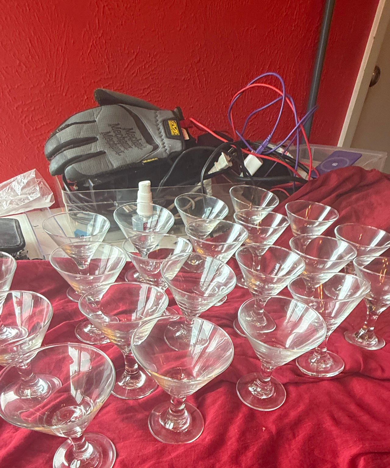 Set of 22 Stemmed mini Martini Glasses