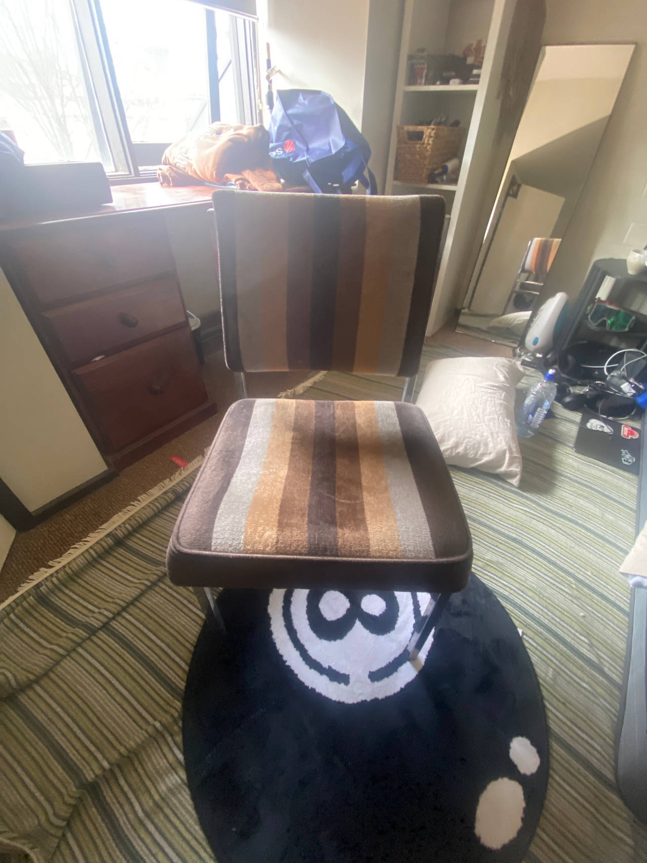 Vintage Striped Upholstered Chair