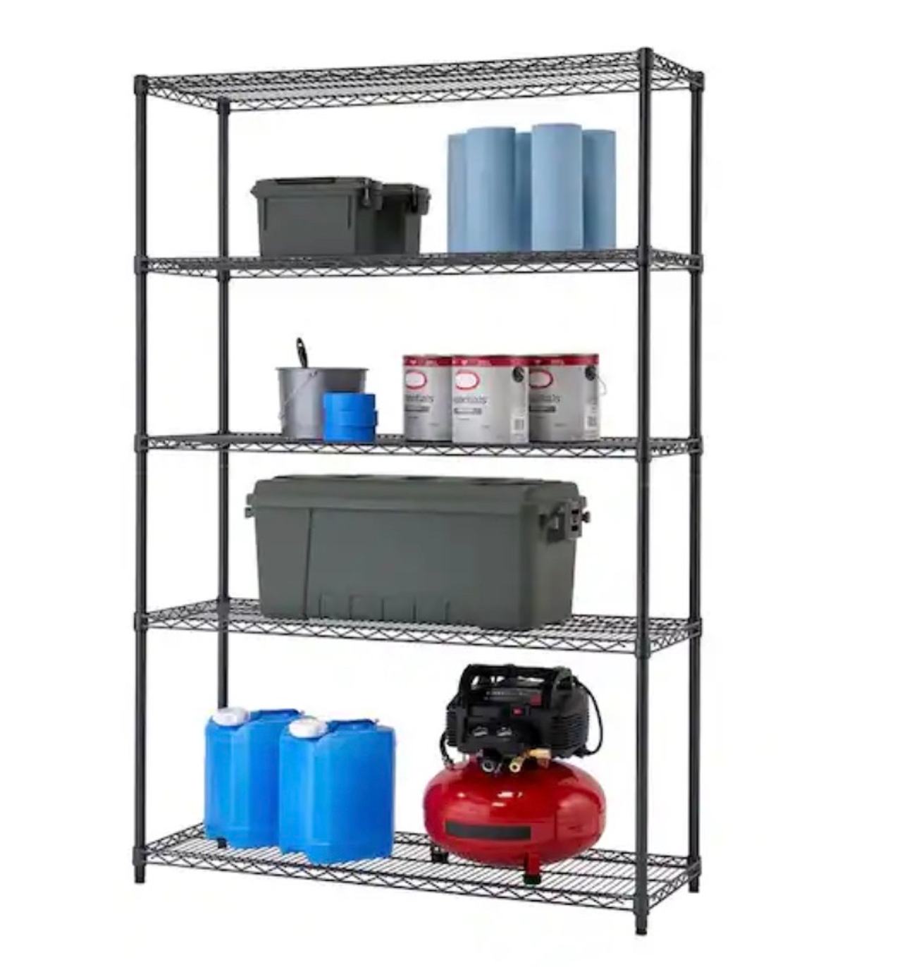 Trinity Anthracite 5-Shelf Steel Wire Shelving Unit Black - BRAND NEW in Box