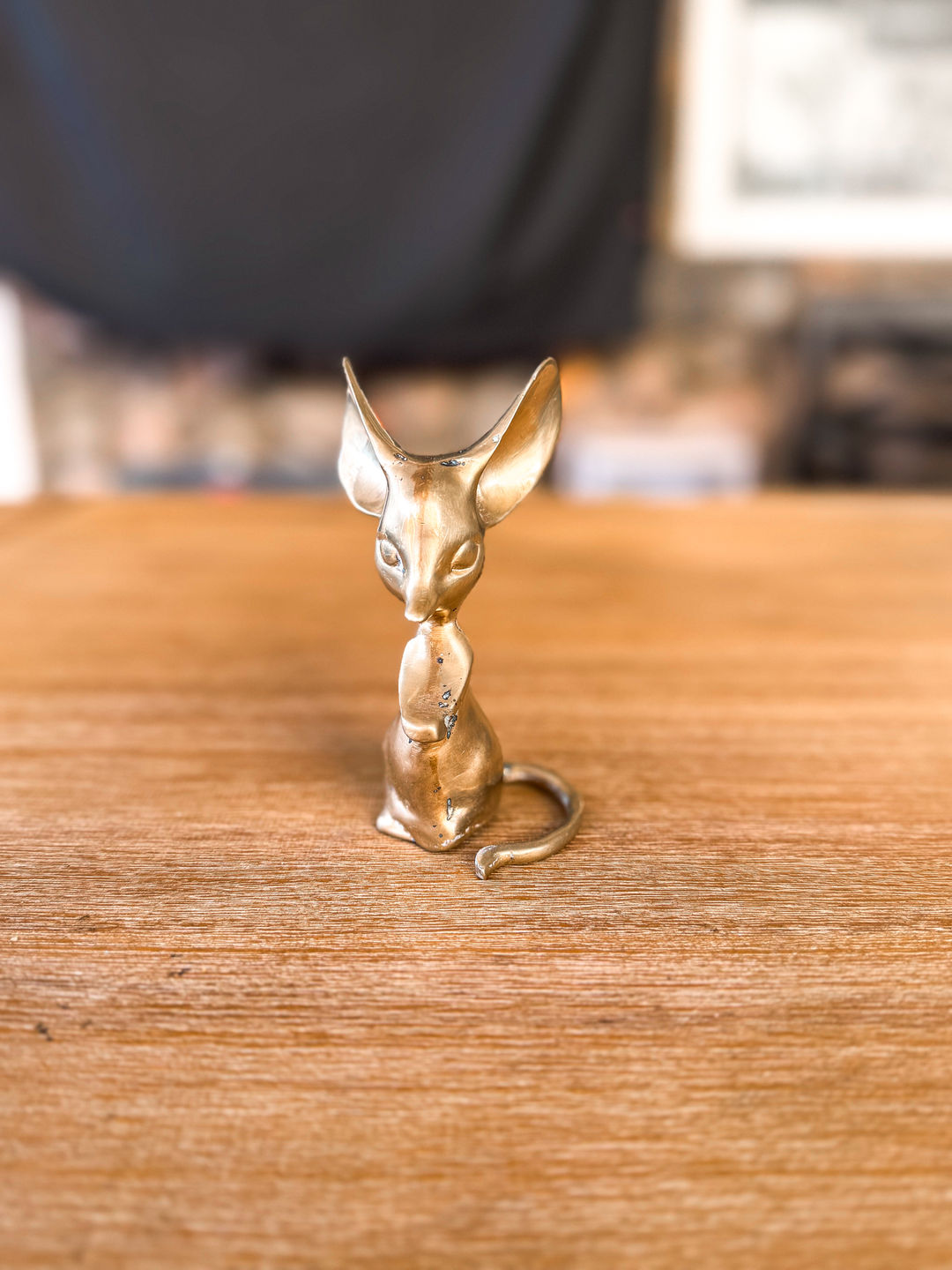 Vintage Brass Mouse Figurine