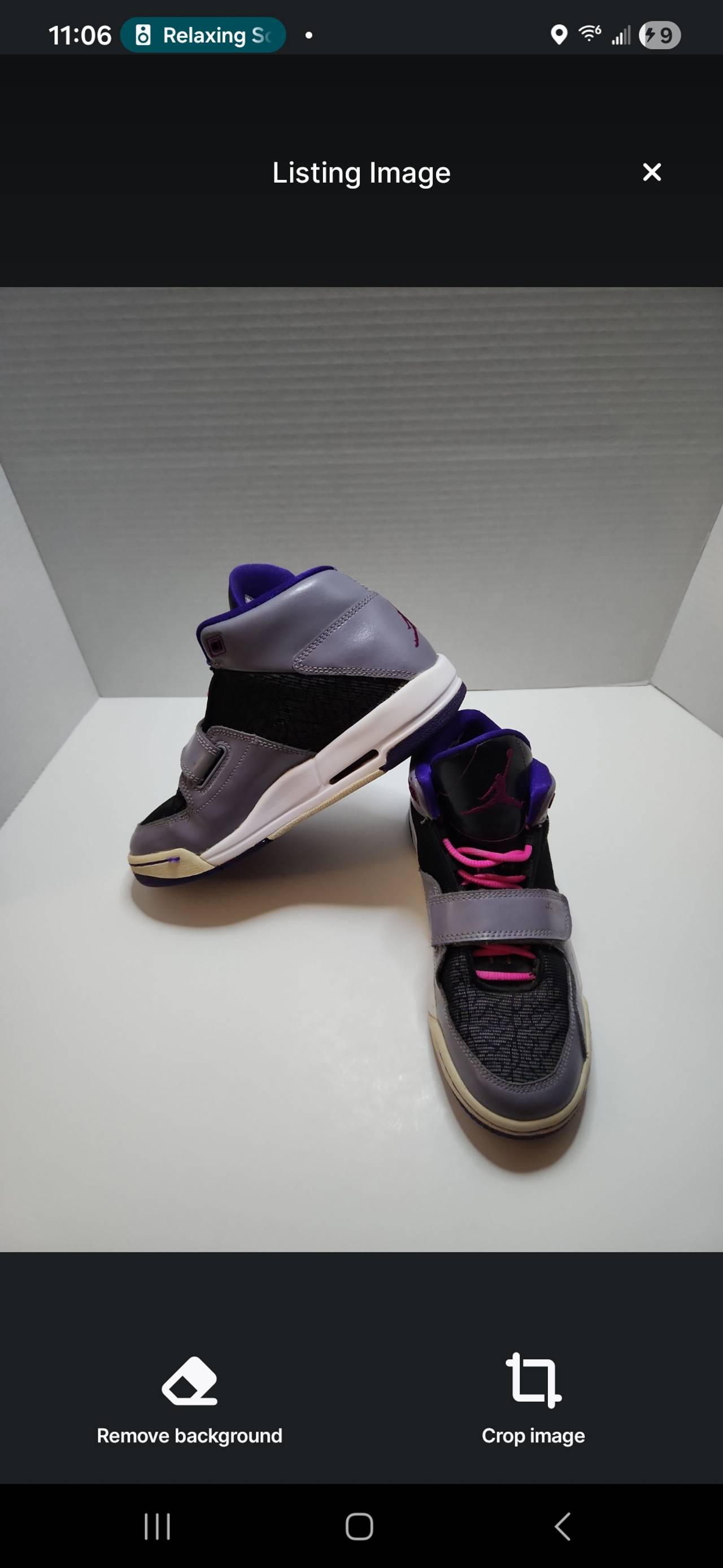 Jordan Flight 45 High GS Grey Purple Pink Youth Size US 4.5