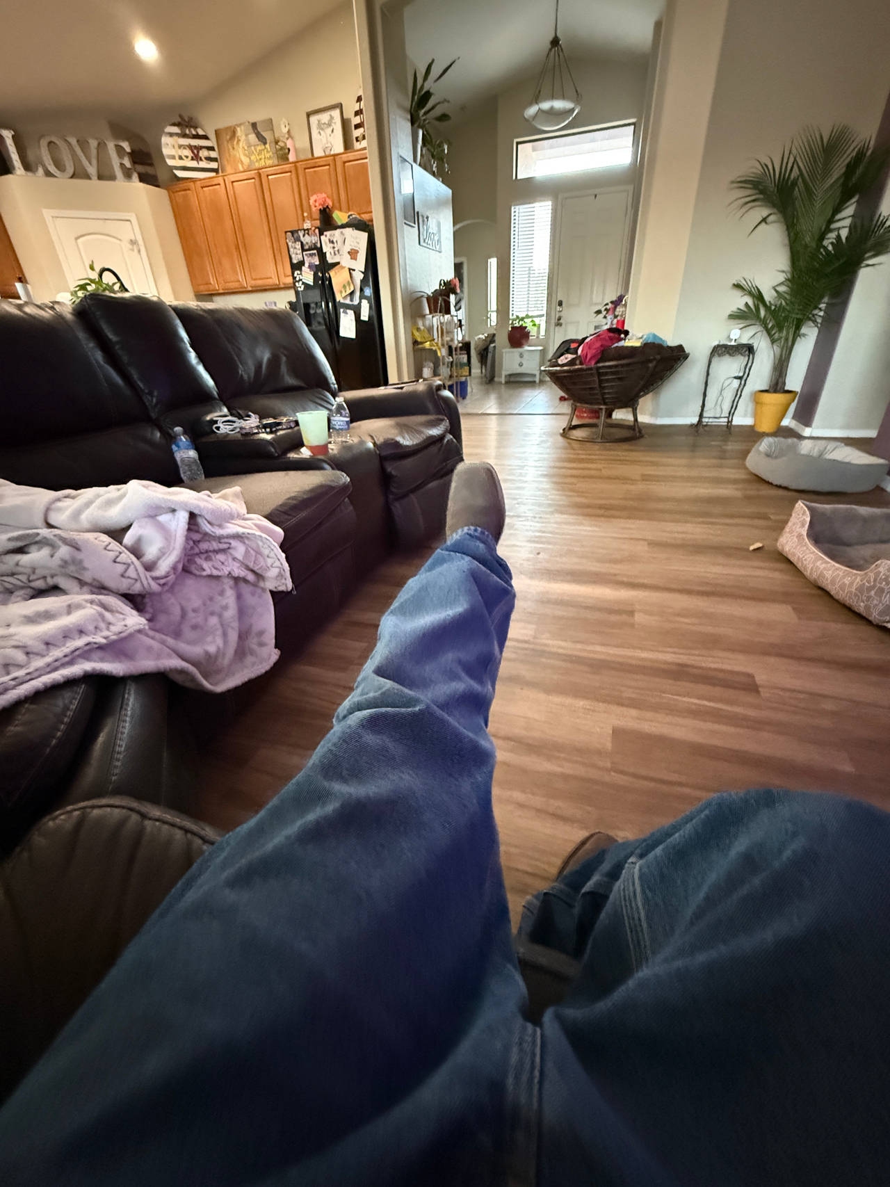 reclining leather sofa
