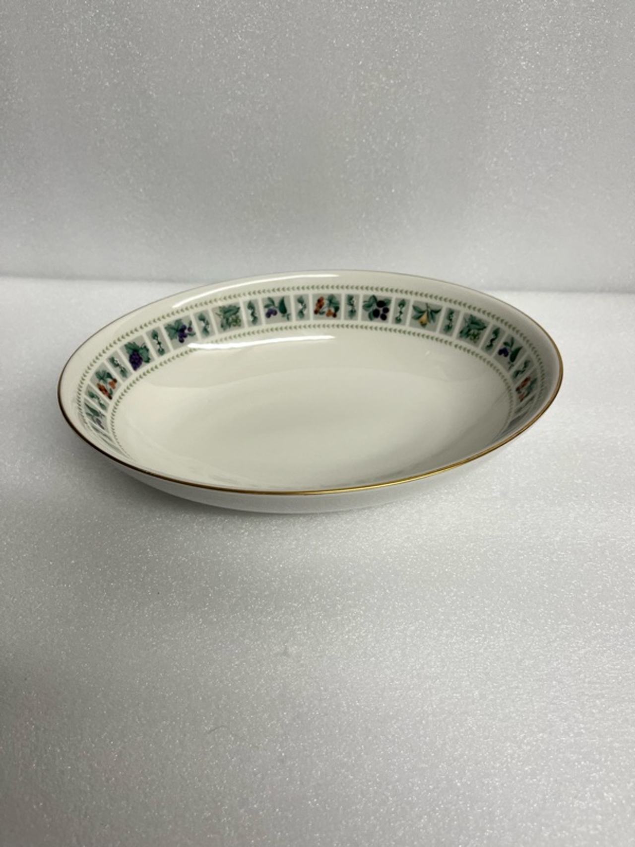 Royal Doulton Tapestry Oval Serving Bowl Green Floral