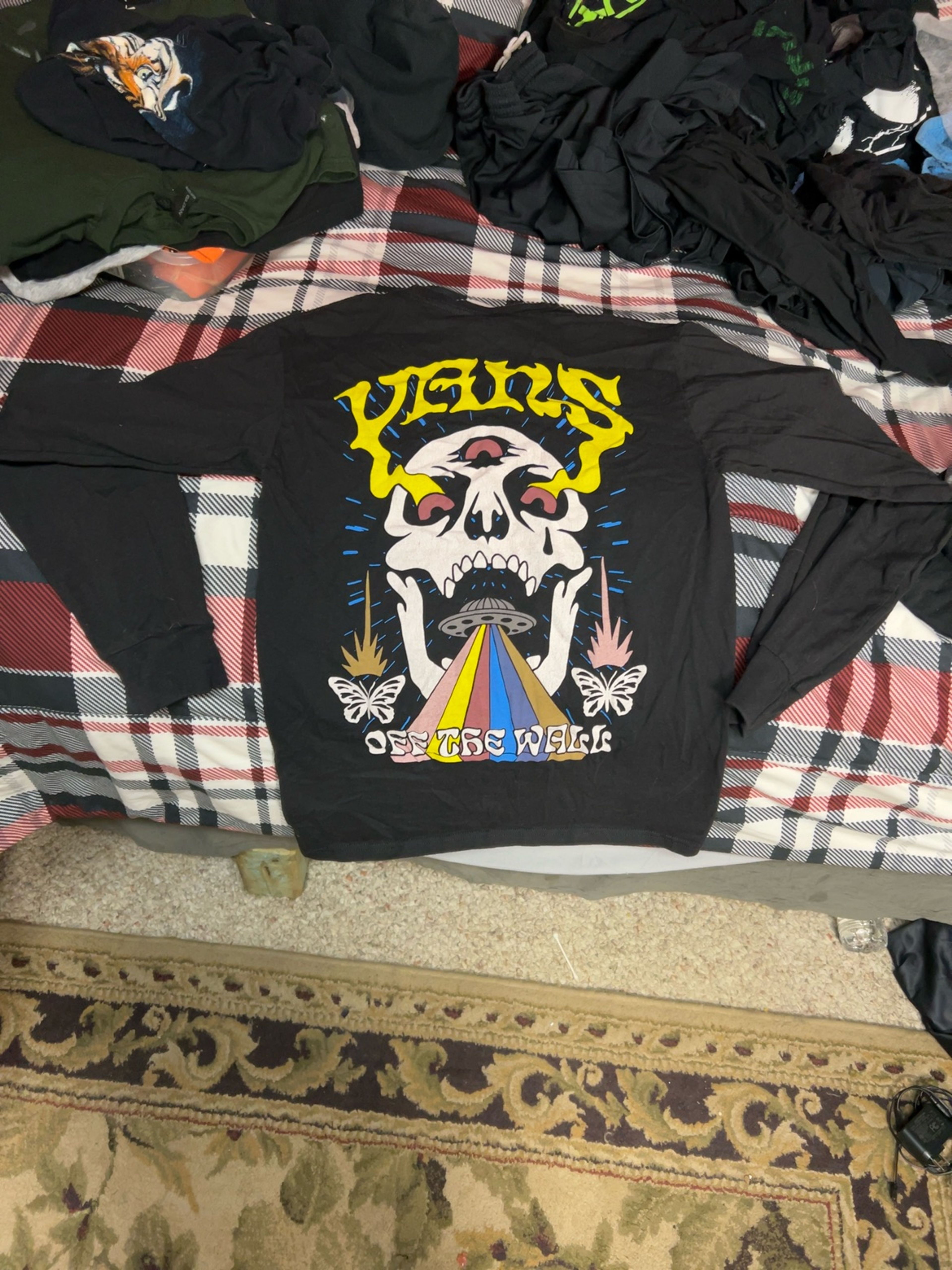 Vans Skull Saucer Long Sleeve T-Shirt Black - Image 2