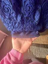 Mantos Eternity Royal Blue Rose Lace Dress NWT - Image 3