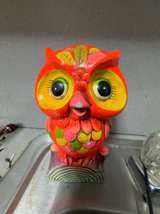 Holiday Fair Vintage Chalkware Owl Coin Bank - Image 1