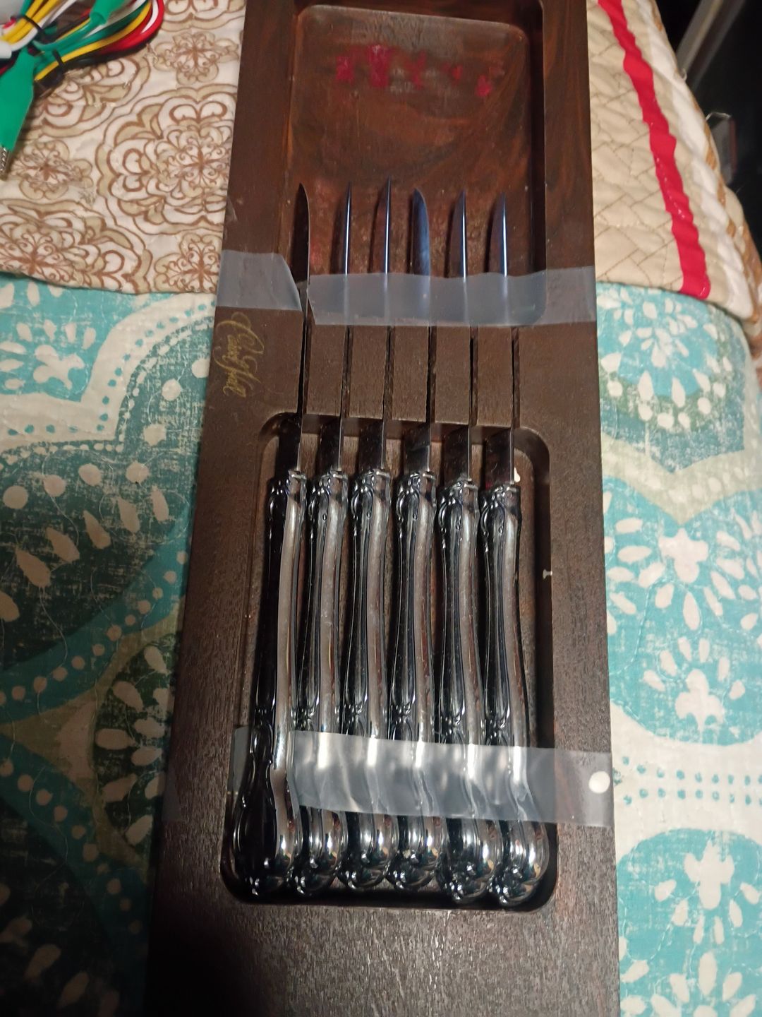 Laguiole Steak Knife Set of 6 with Wooden Block