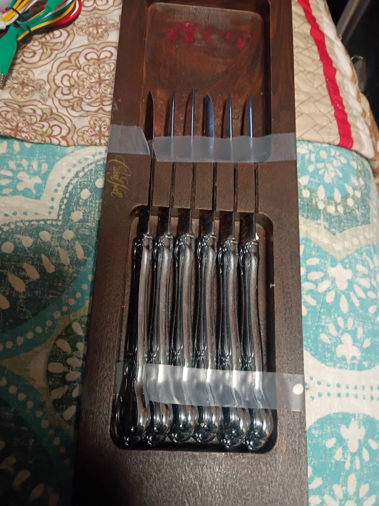 Laguiole Steak Knife Set of 6 with Wooden Block