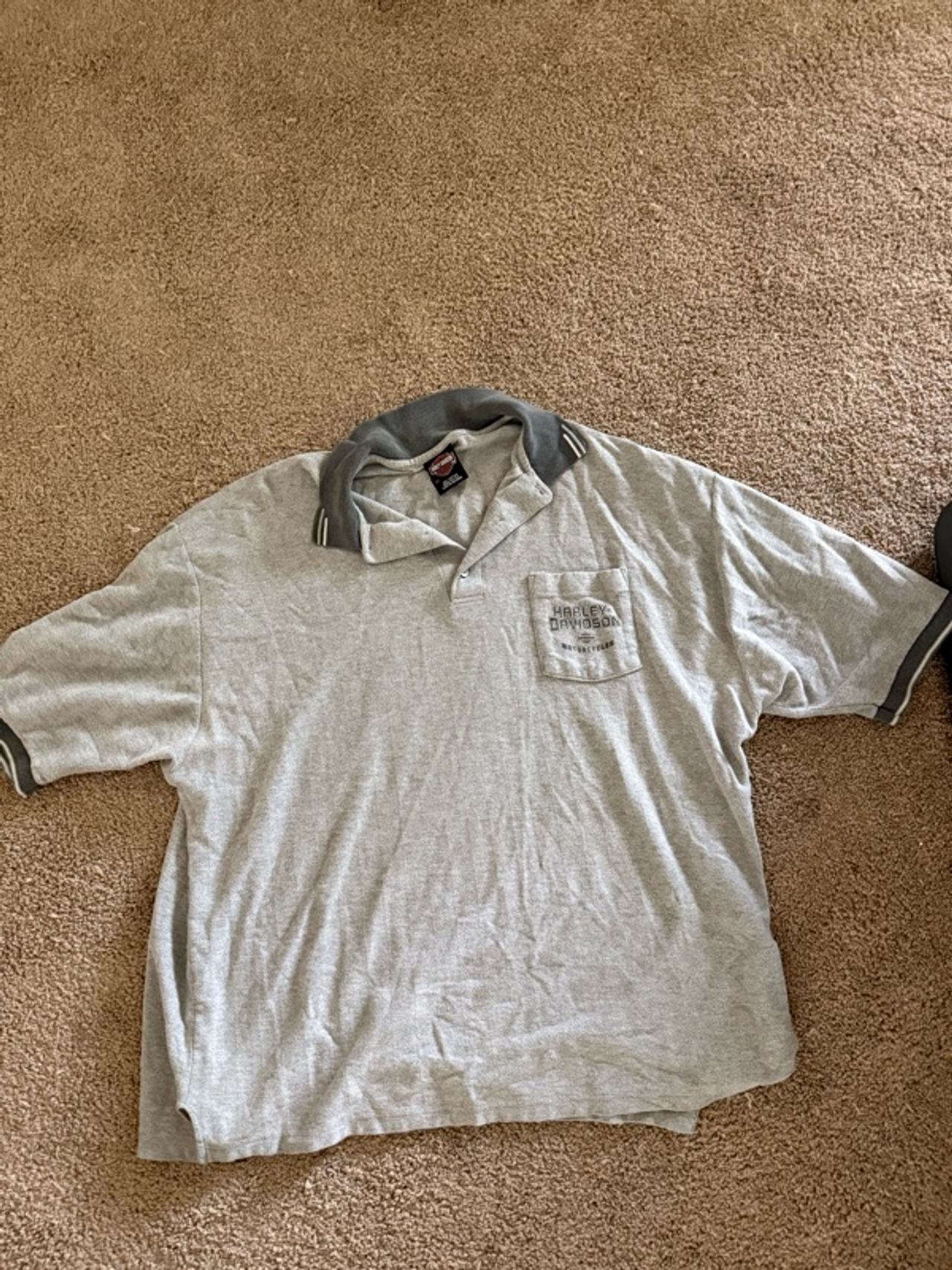 Harley-Davidson Men's Gray Polo Shirt- Size 3X