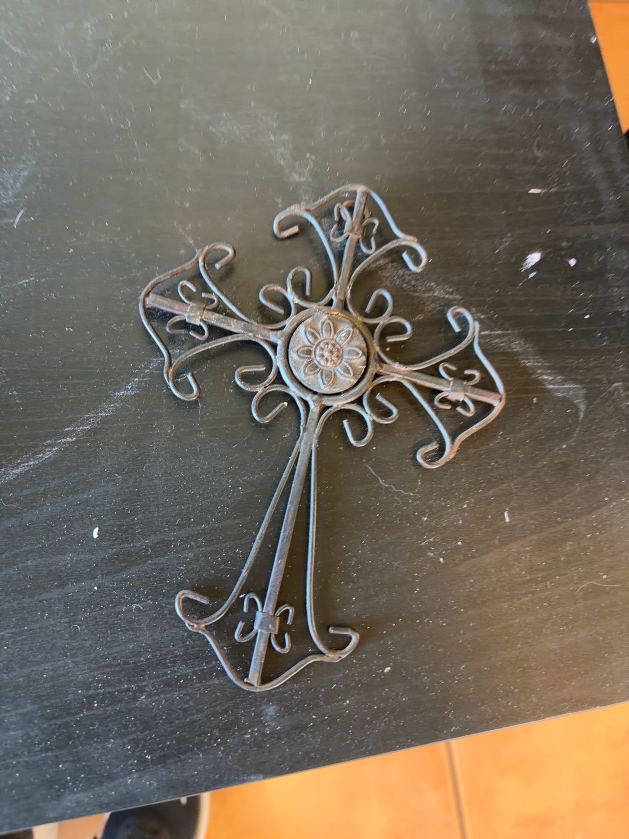Cast Iron Rustic Wall Cross Decorative