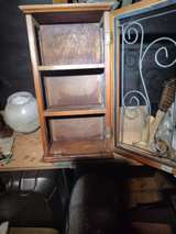 Small Wooden Wall Hanging Curio Cabinet - Image 4
