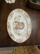 Japanese Transferware Turkey Platter Oval Brown 18" - Image 1