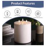 Large 6x6 3-Wick Flameless LED Pillar Candle with Remote - Image 3