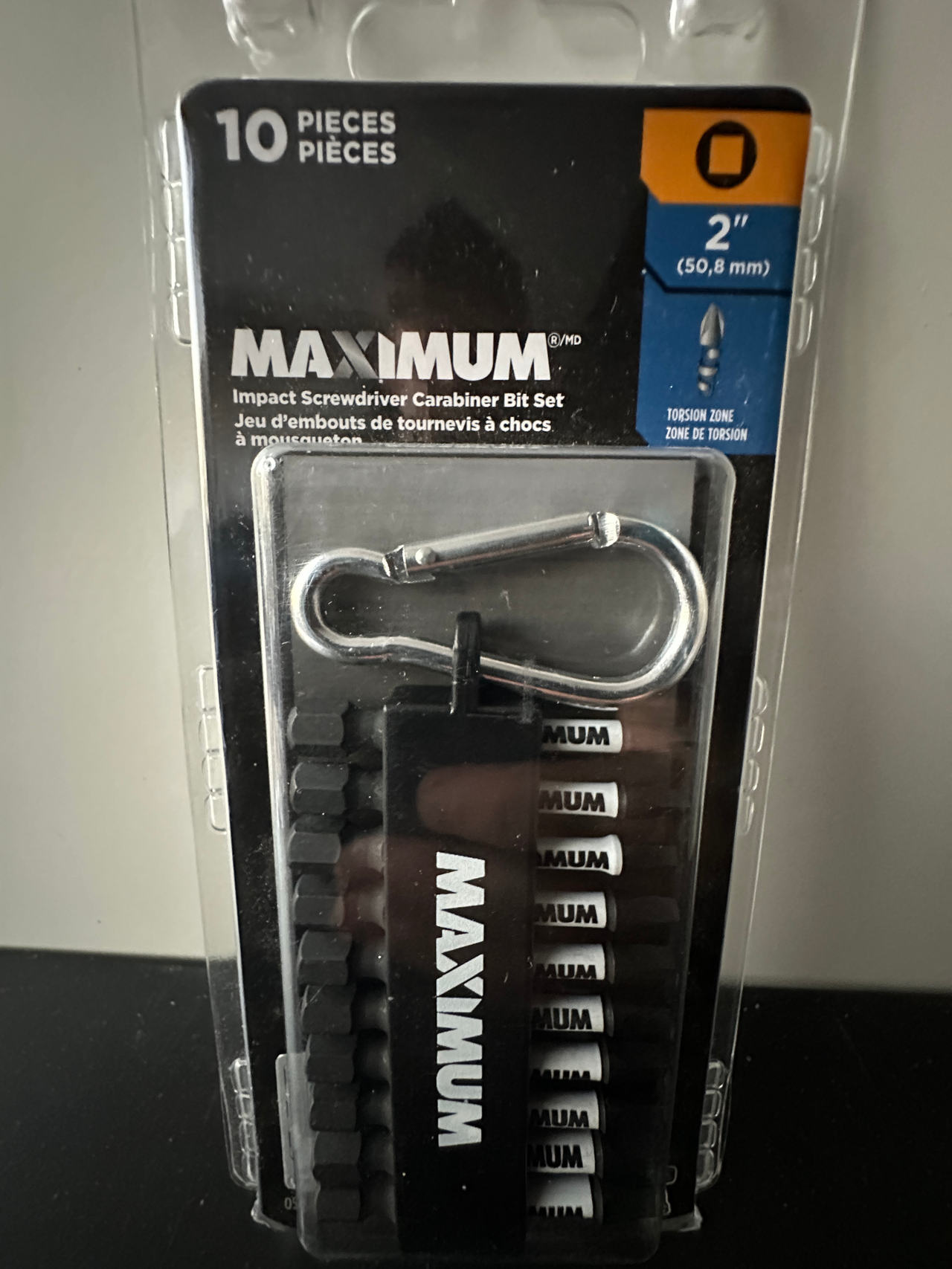 MAXIMUM Impact Screwdriver Carabiner Bit Set