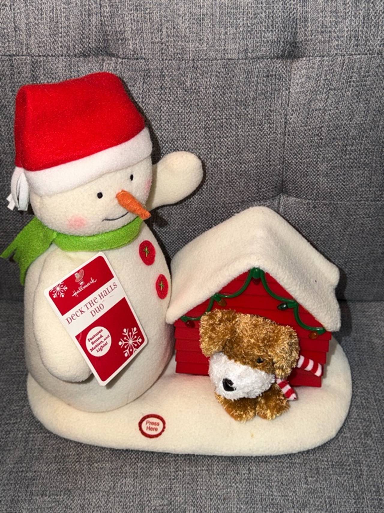 Hallmark Deck the Halls Duo Jingle Pals Plush Singing Snowman