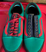 Vans Old Skool Green Red Navy Black Sole - Image 1