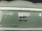 Vintage Scalloped Celadon Ceramic Platter - Image 3