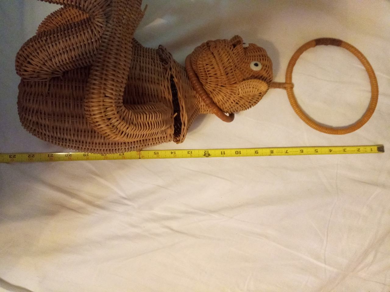 Vintage Wicker Monkey Wall Hanging Basket