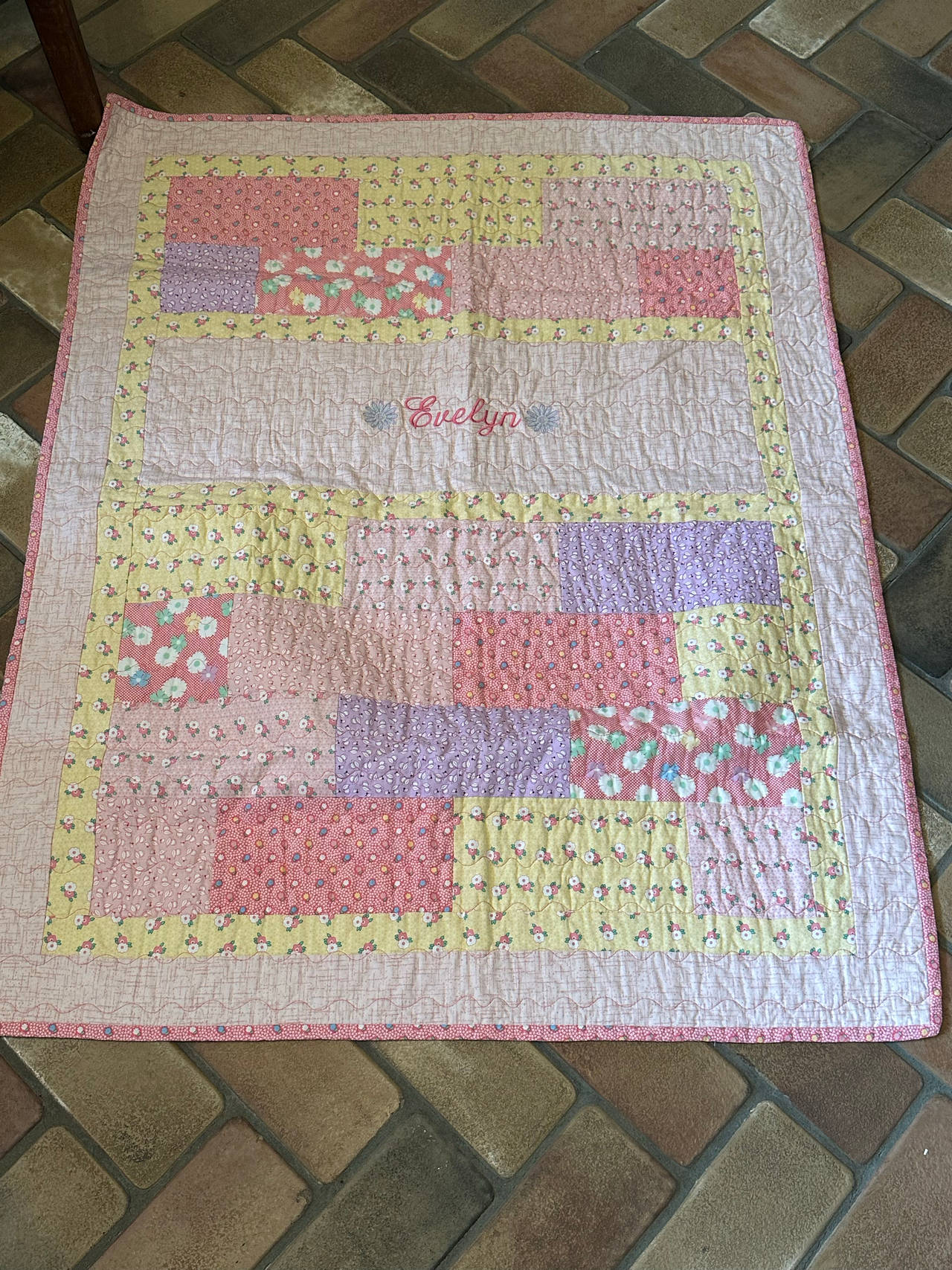 Pottery Barn Kids Floral Patchwork Quilt