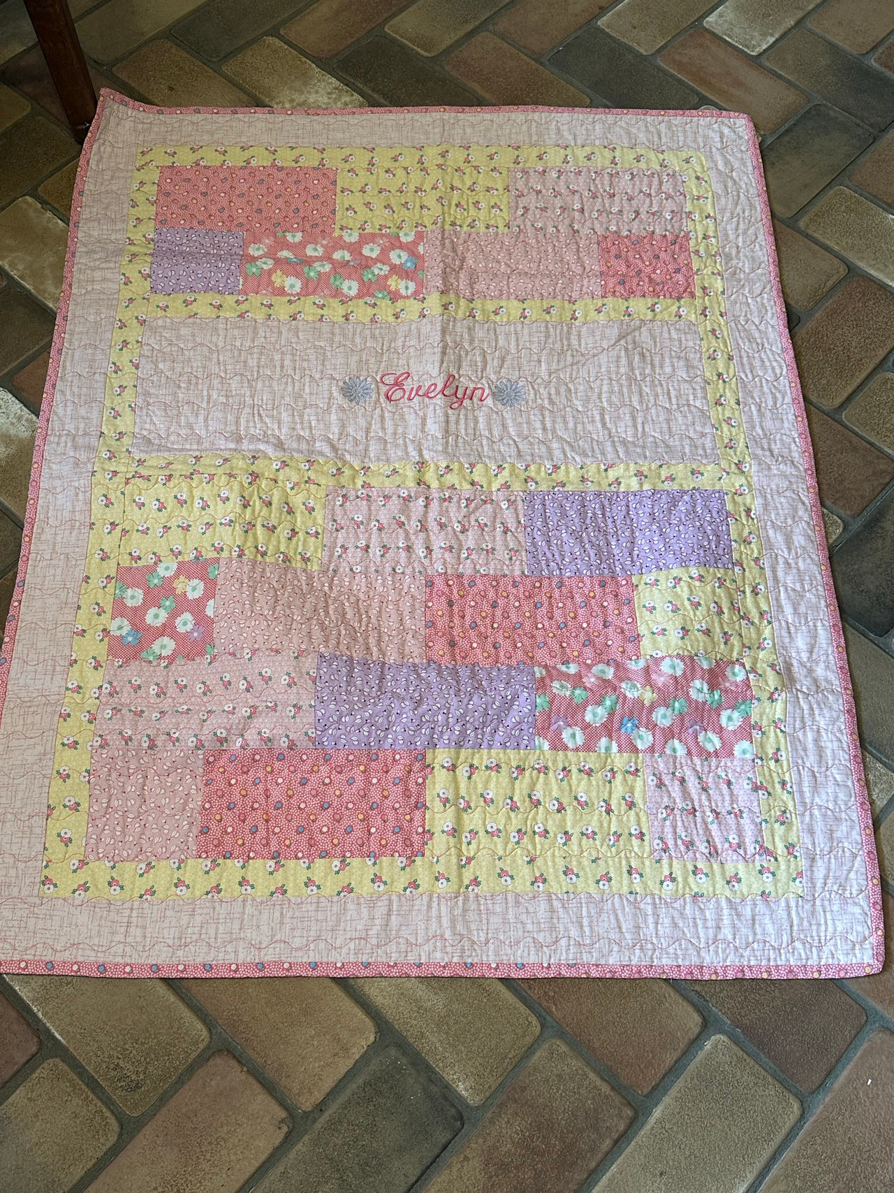 Pottery Barn Kids Floral Patchwork Quilt