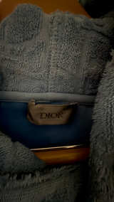 Dior Oblique Terry Cotton Jersey Hoodie Light Blue - Image 5