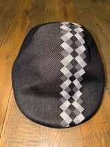 Kangol Argyle Stripe Flat Cap White Gray Large  - Image 5