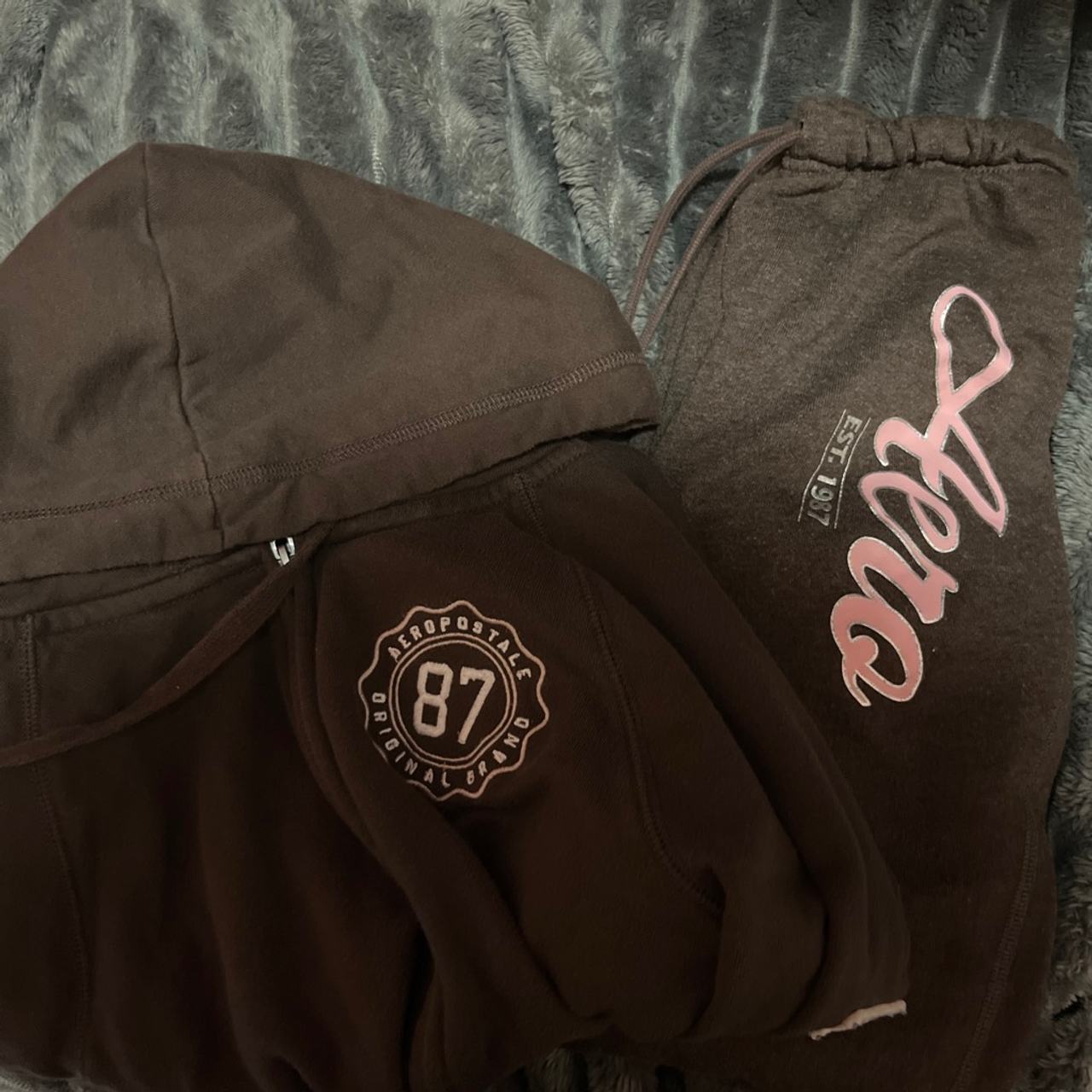 Aeropostale Brown Hoodie and Sweatpants Set