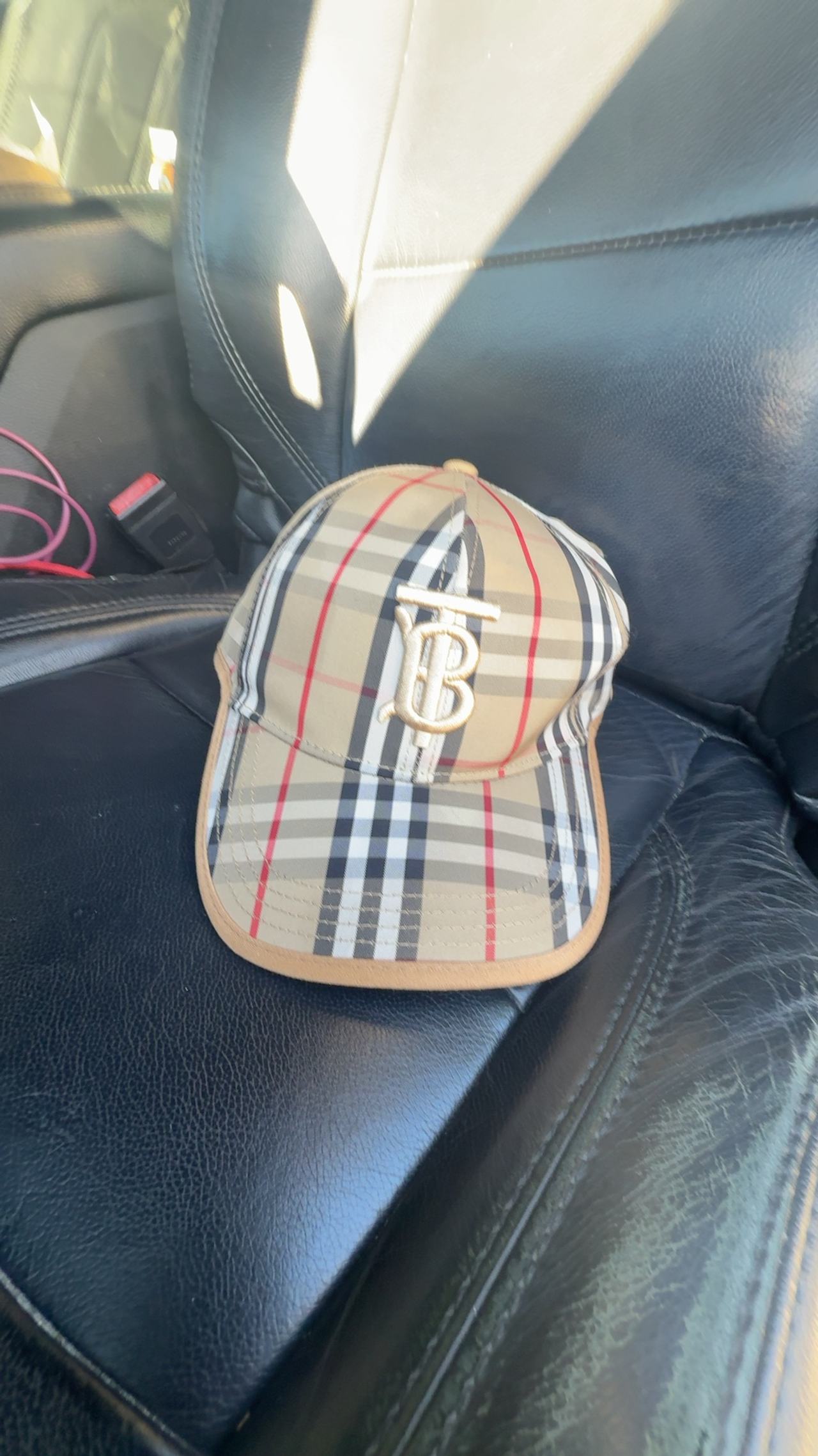 Burberry TB Logo Vintage Check Baseball Cap Beige/Sand