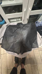 Mackage Leather Shorts Jade Green - Image 4