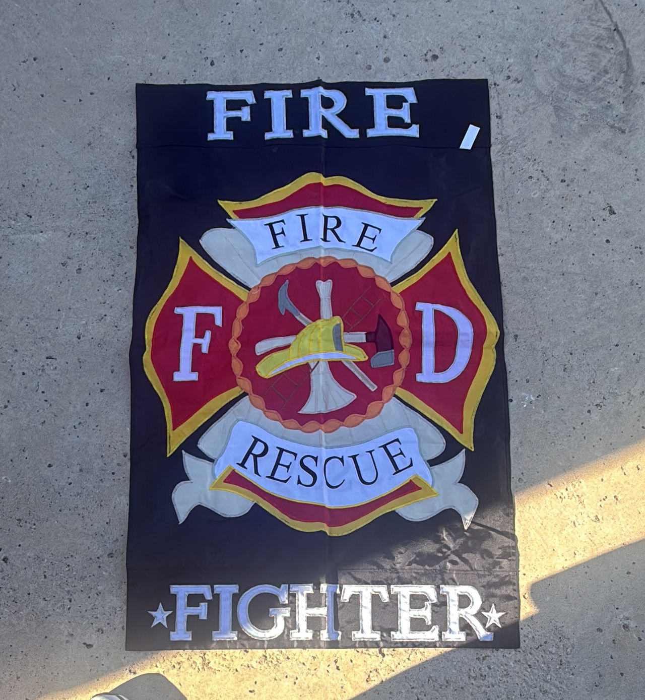 Large Firefighter Fire & Rescue Decorative Garden Flag