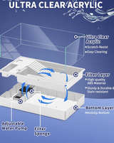 Large Turtle Tank Kit(Tank + Light + Water Pump) Acrylic Turtle Tank Starter Kit - Image 2
