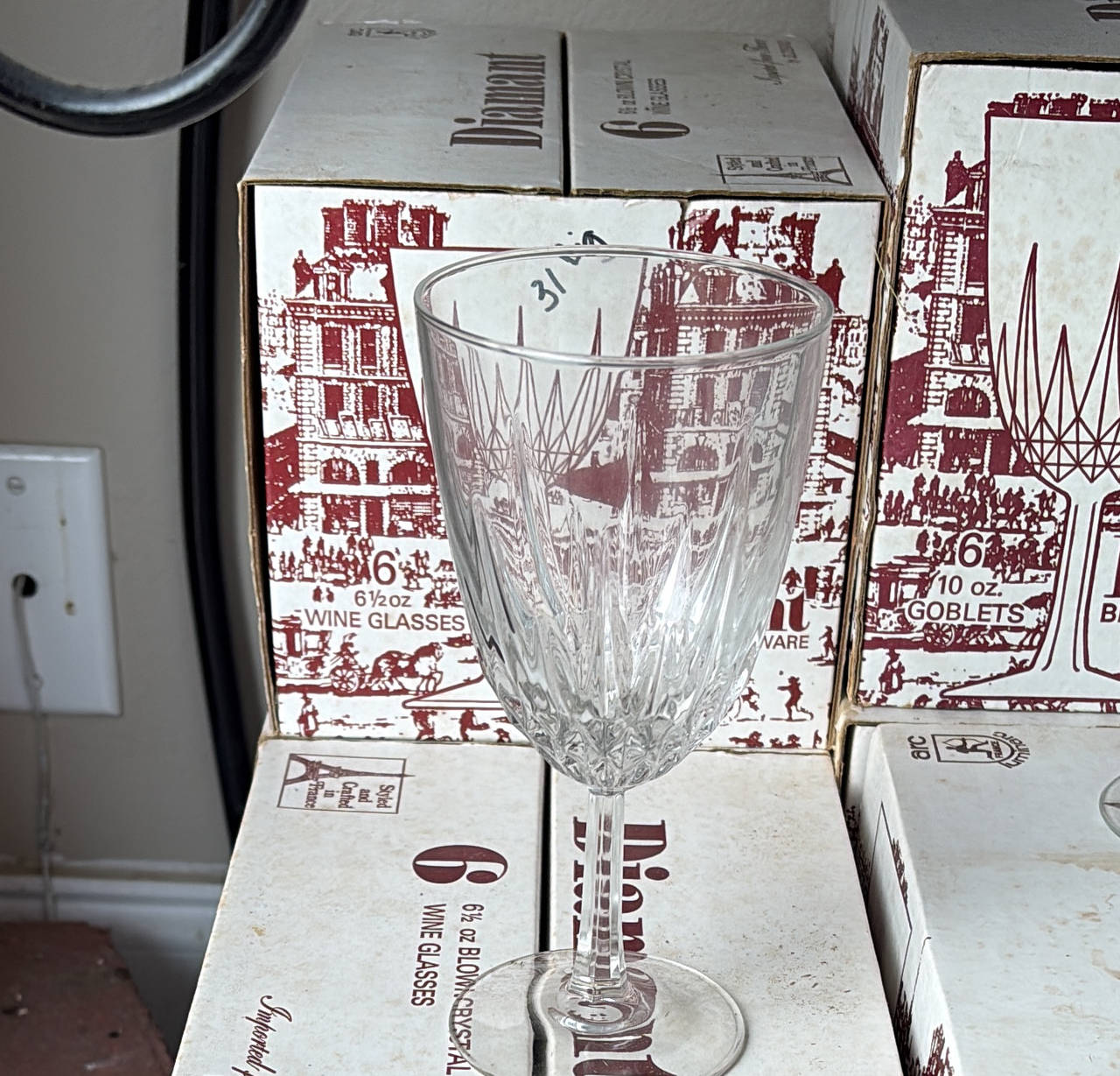 Cristal d'Arques Diamant 6.5 oz Wine Glasses, 18 glasses