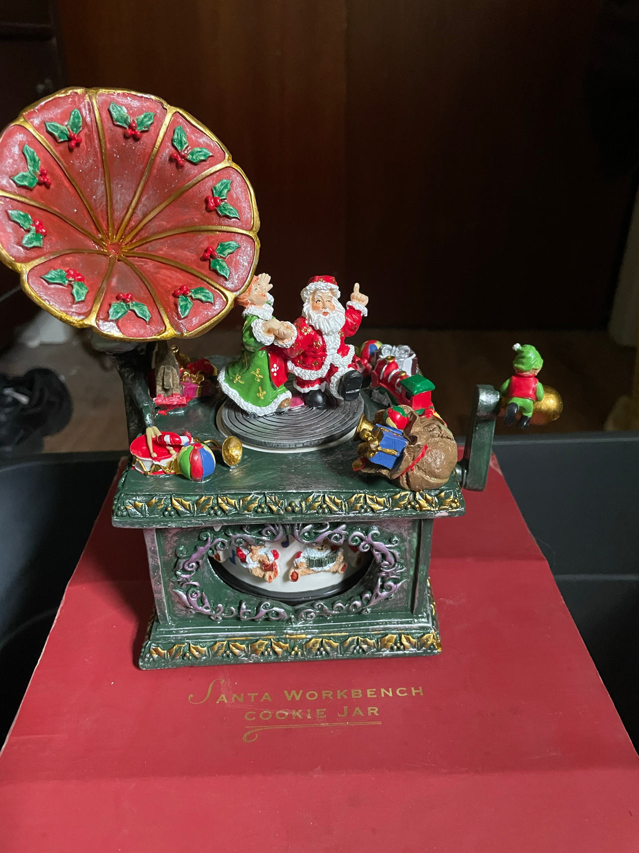 Santa Workbench Cookie Jar