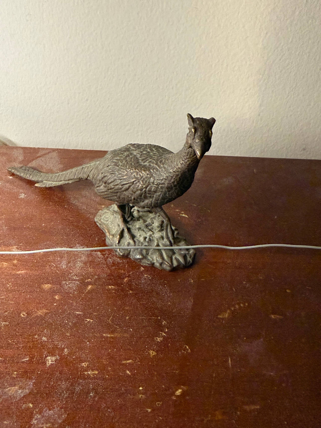 Vintage Cast Metal Pheasant Statue