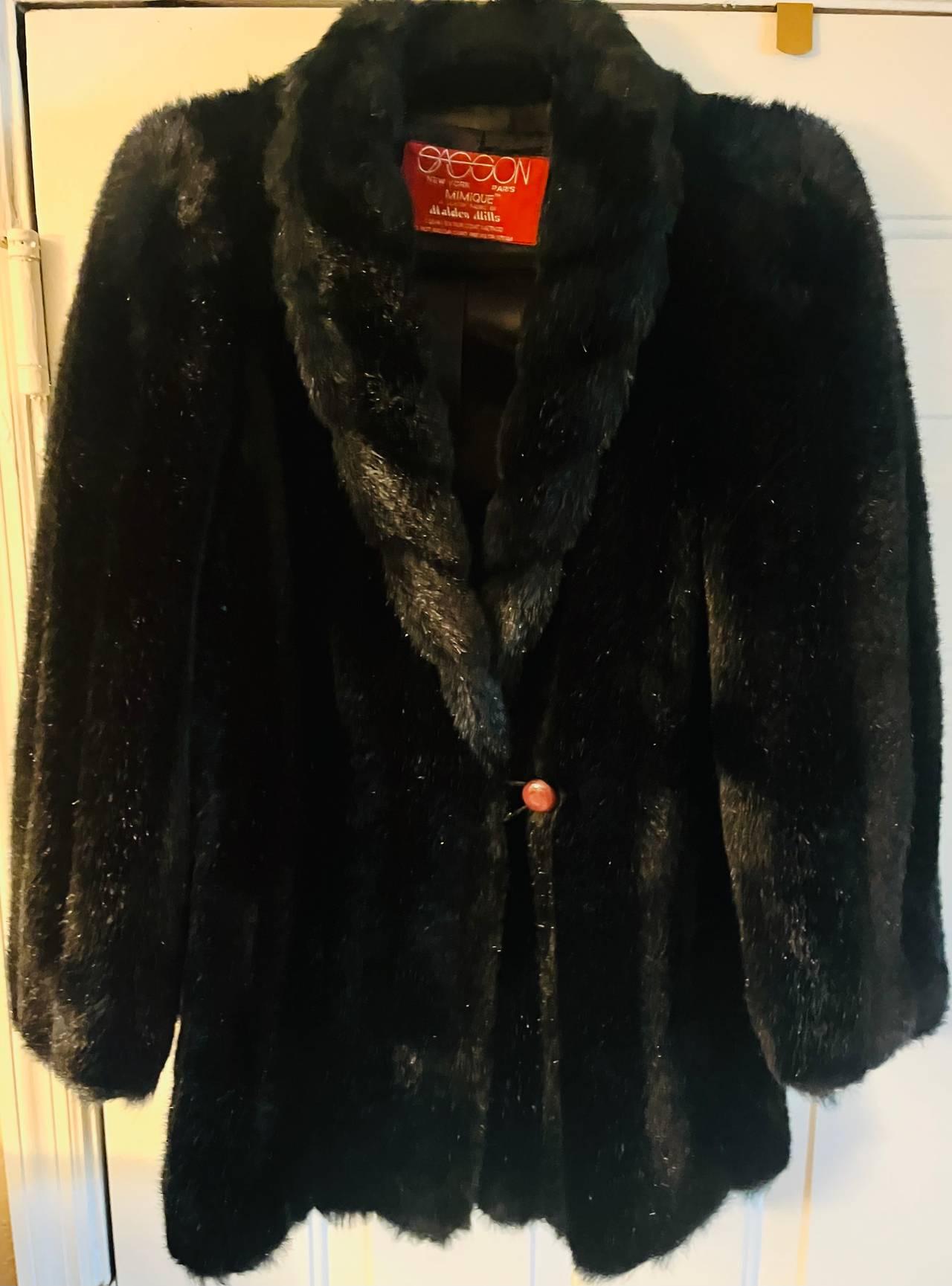Sasson 1980s Vintage Faux Fur Coat