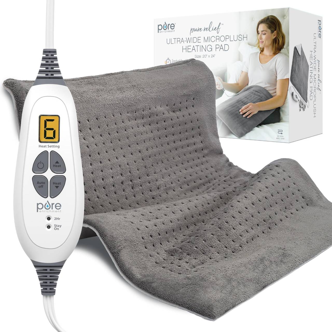 Pure Enrichment PureRelief Ultra-Wide Microplush Heating Pad