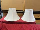 Vintage White Glass Table Lamp with Gold Trim - Image 4