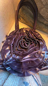 Leather Petale Dome Bag Dark Plum - Image 2