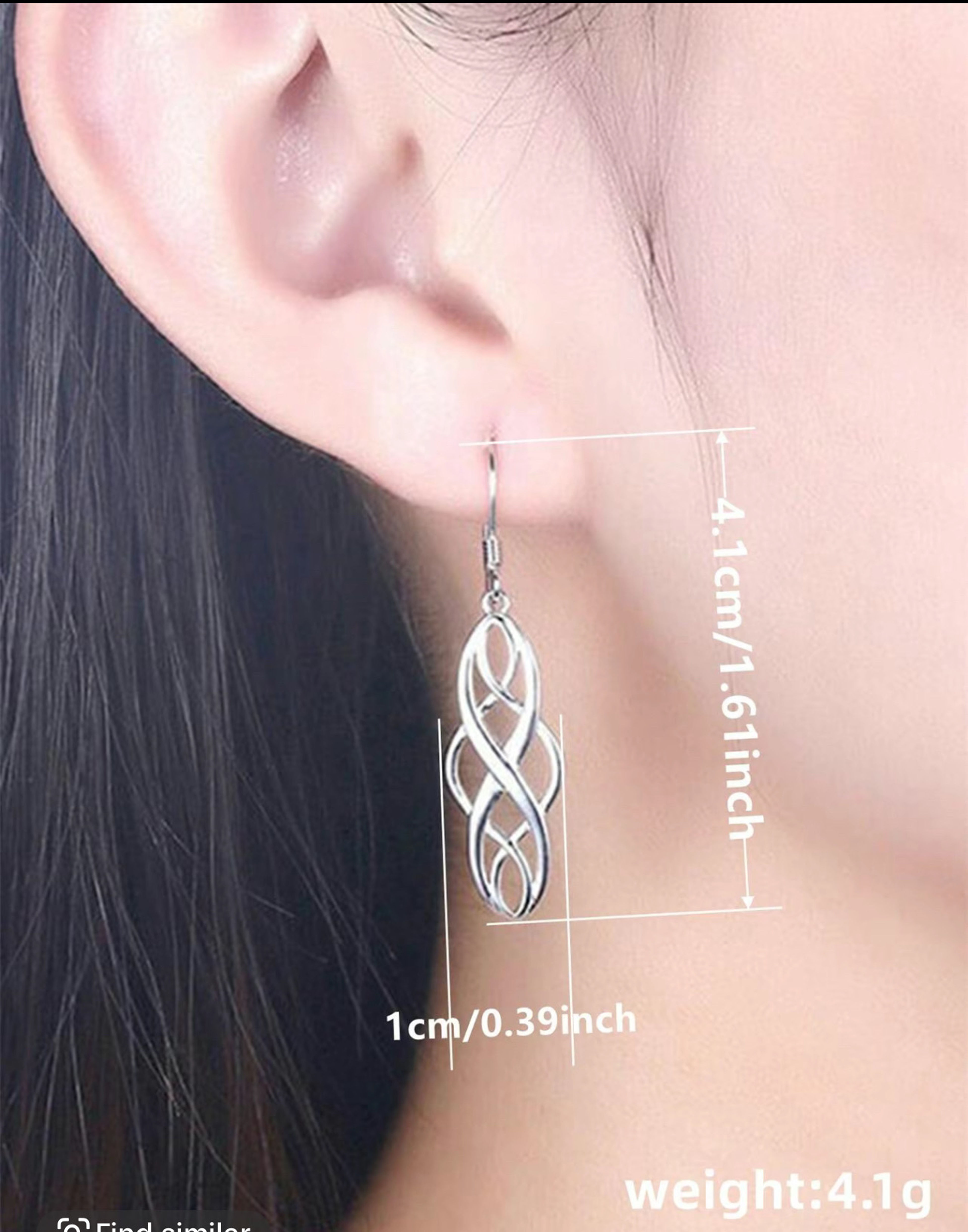 Sterling Silver Infinity Celtic Knot Dangle Earrings - Image 2