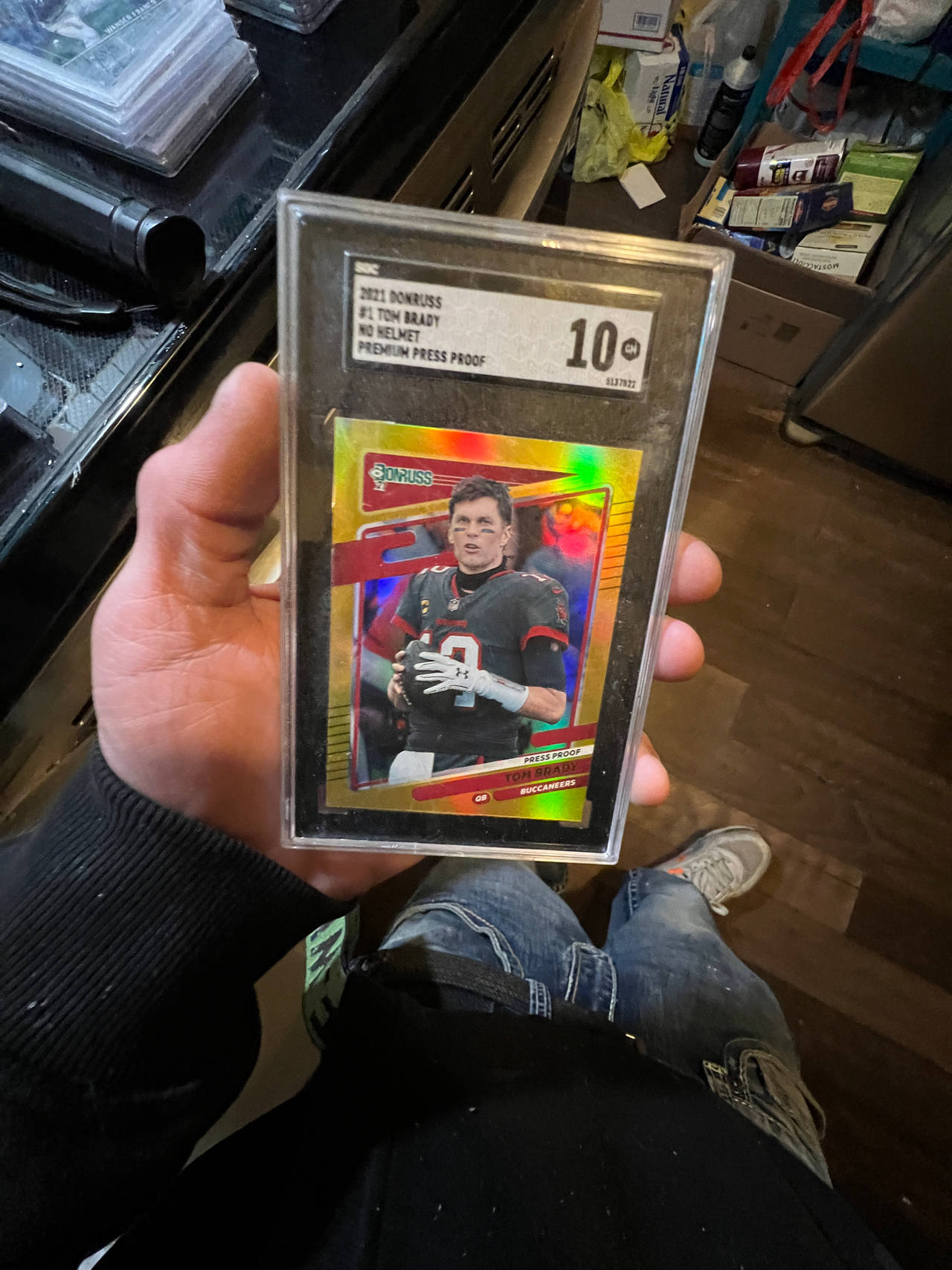 2021 Donruss Tom Brady #1 No Helmet Premium Press Proof SGC 10