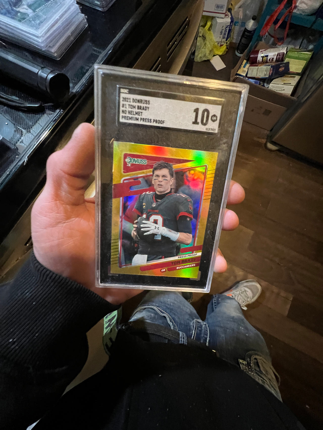 2021 Donruss Tom Brady #1 No Helmet Premium Press Proof SGC 10