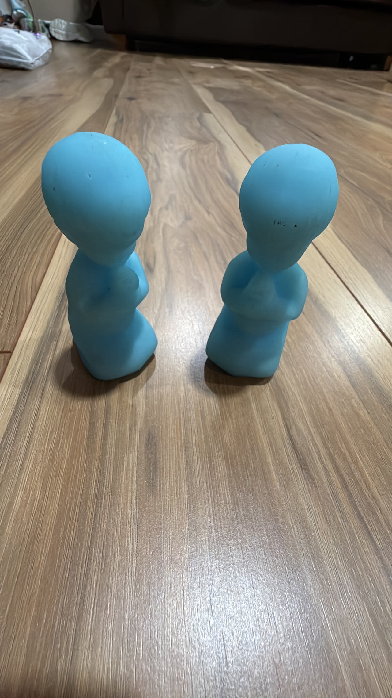 Fenton Blue Glass Praying Boy Figurines - Set of 2