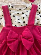 Toddler Girl 3-Piece Magenta Heart Dress Set 2T - Image 4
