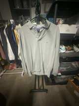 Tommy Hilfiger Grey Long Sleeve Polo Shirt Size Medium - Image 1