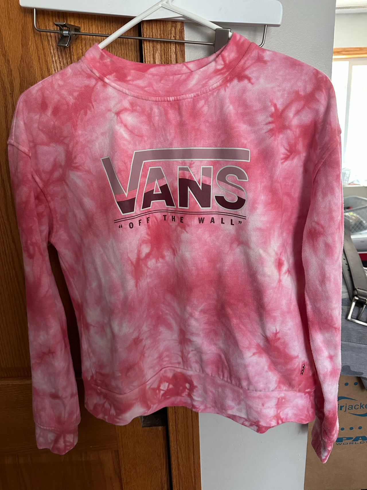 Vans Pink Tie Dye Logo Sweatshirt