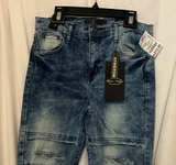 GS-115 Boys Distressed Moto Stretch Jeans - Image 1