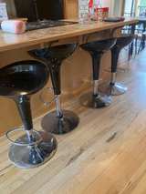 Set of 4 Black Adjustable Swivel Bar Stools - Image 2