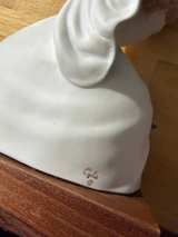 Cybis Porcelain Lady with Bird Sculpture Vintage Bisque Figurine Signed - Image 2