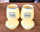 Vintage Yellow Ceramic Sugar and Coffee Canister Set - Image 2